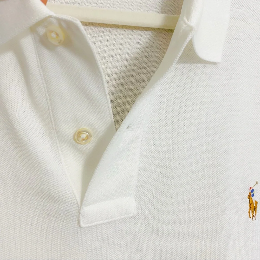 Ralph Lauren Men’s Crisp White‎ 100% Pima Cotton Embroidered Logo Polo Size XL